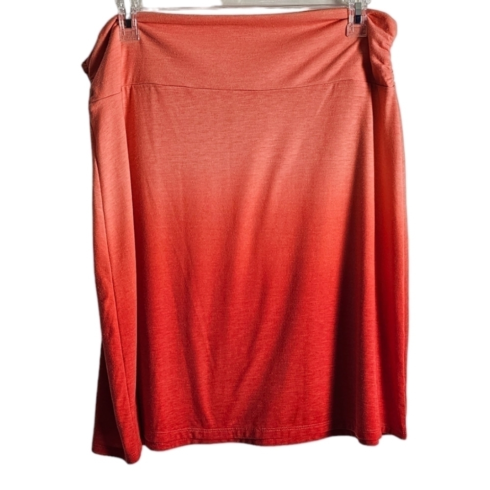 Faded Glory Orange Ombre Knit Stretchy Skirt Size XL.